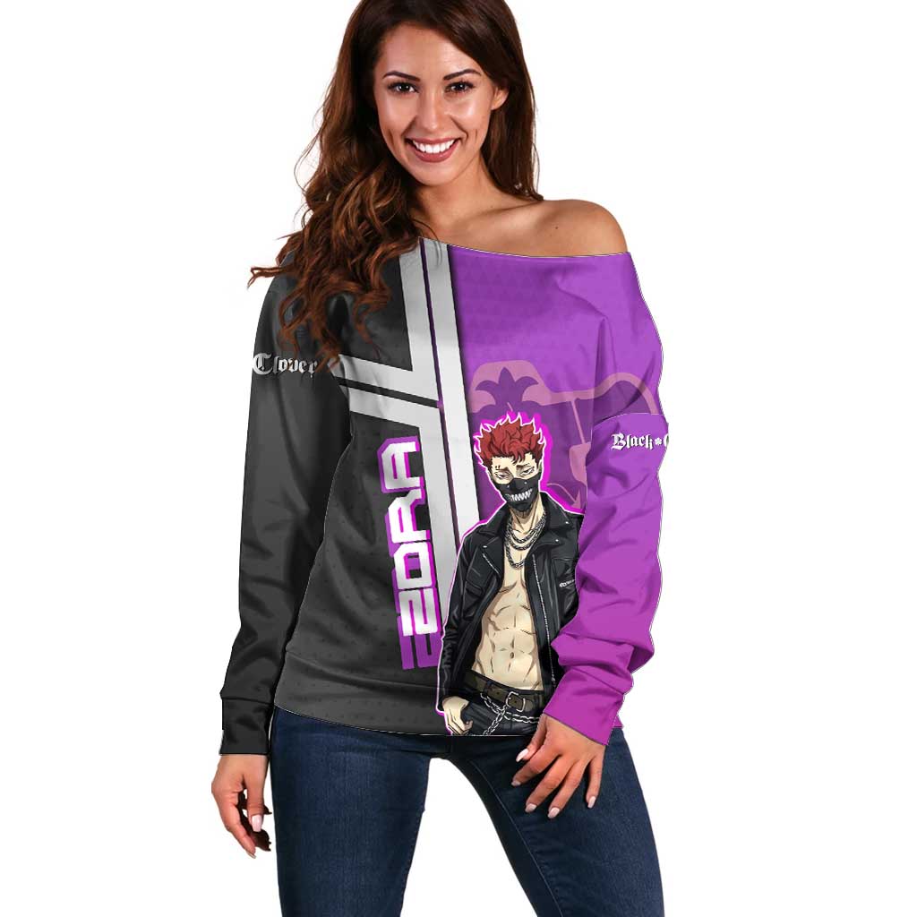 Zora Ideale Off Shoulder Sweater Punk Anime Streetwear Style