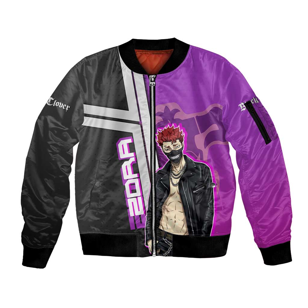 Zora Ideale Sleeve Zip Bomber Jacket Punk Anime Streetwear Style