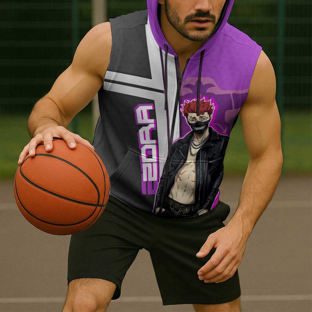 Zora Ideale Sleeveless Zip Hoodie Punk Anime Streetwear Style