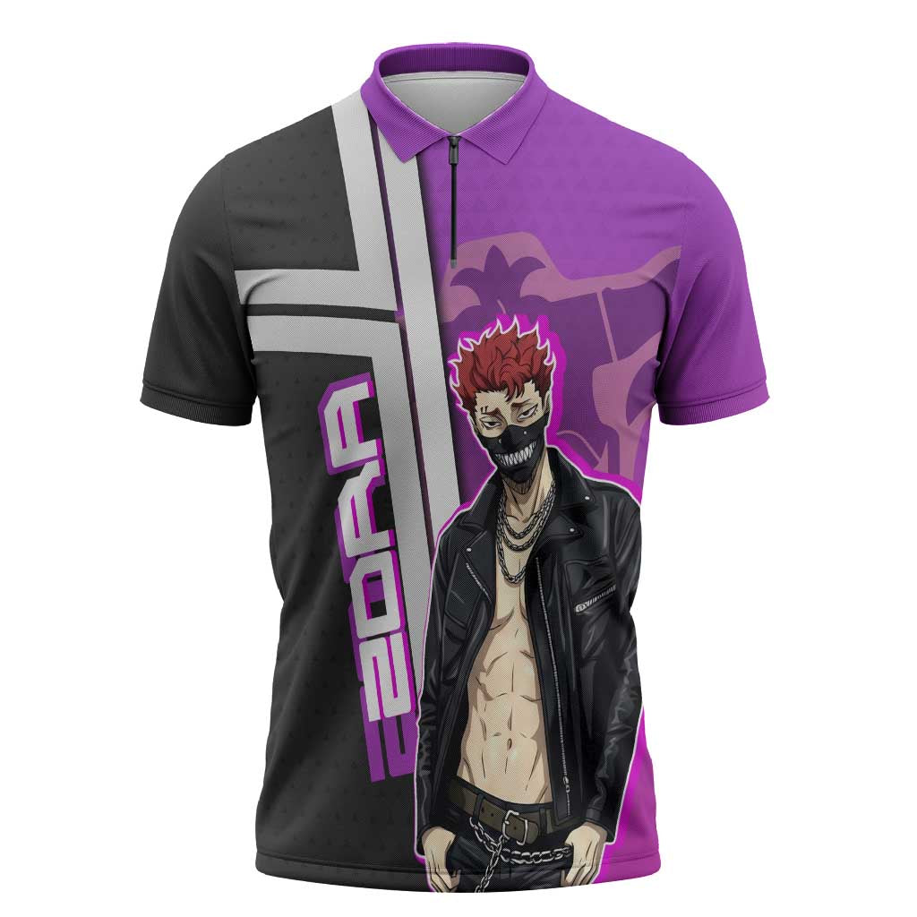 Zora Ideale Zipper Polo Shirt Punk Anime Streetwear Style