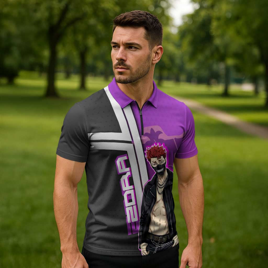Zora Ideale Zipper Polo Shirt Punk Anime Streetwear Style