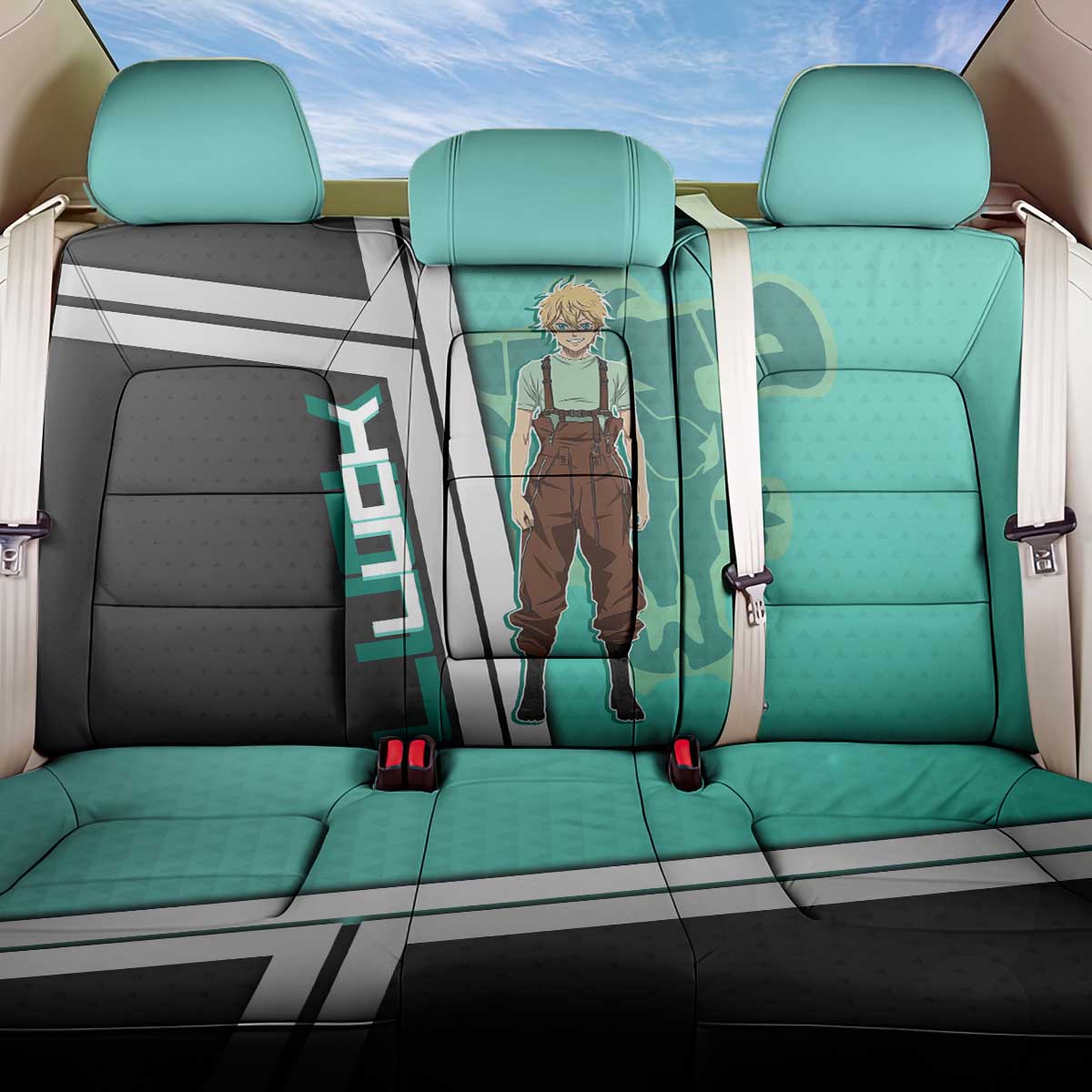 Black Clover Luck Voltia Back Car Seat Cover Modern Anime Poster Style