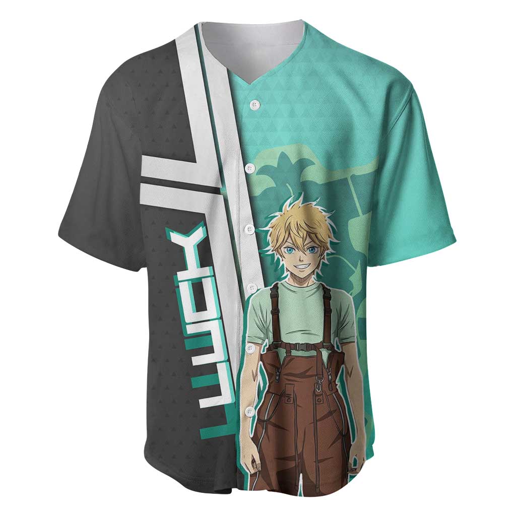 Black Clover Luck Voltia Baseball Jersey Modern Anime Poster Style