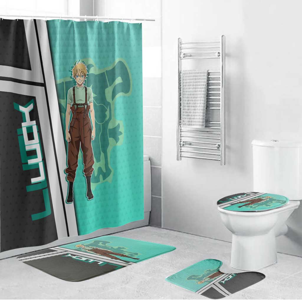 Black Clover Luck Voltia Bathroom Set Modern Anime Poster Style