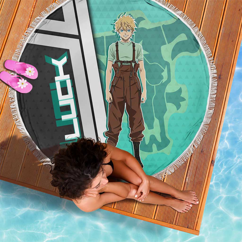 Black Clover Luck Voltia Beach Blanket Modern Anime Poster Style
