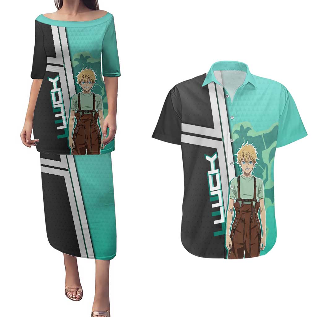 Black Clover Luck Voltia Couples Matching Puletasi and Hawaiian Shirt Modern Anime Poster Style