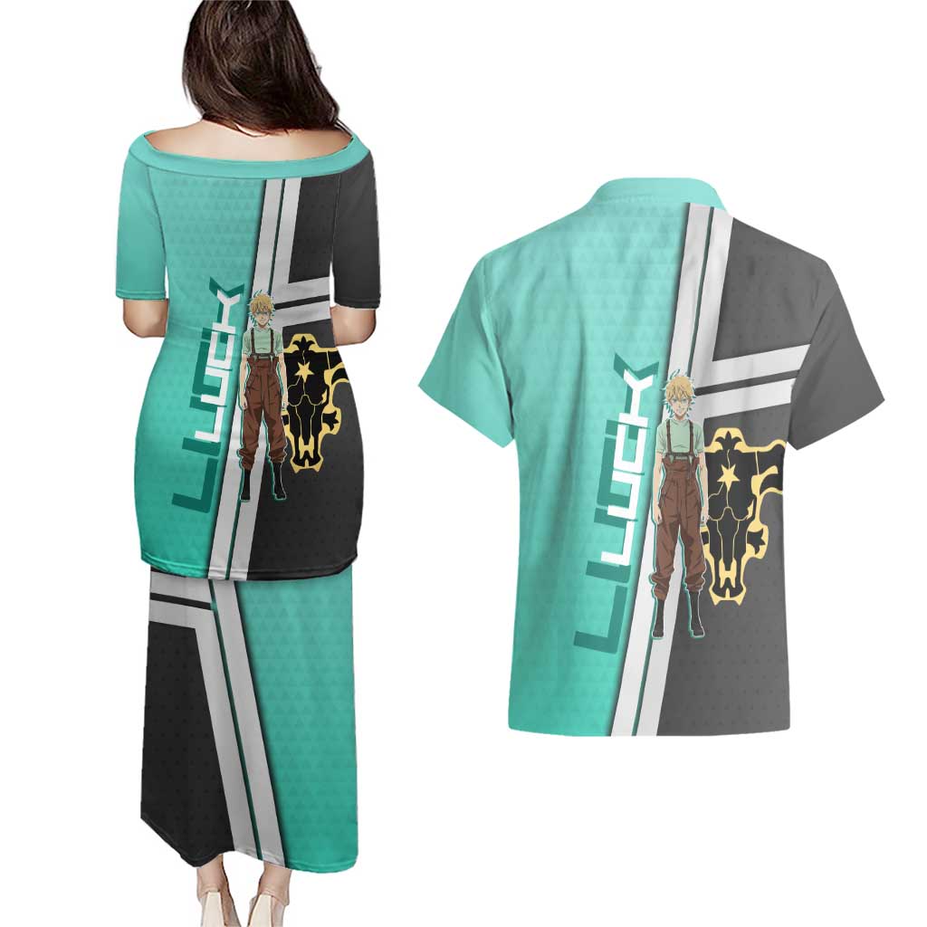 Black Clover Luck Voltia Couples Matching Puletasi and Hawaiian Shirt Modern Anime Poster Style