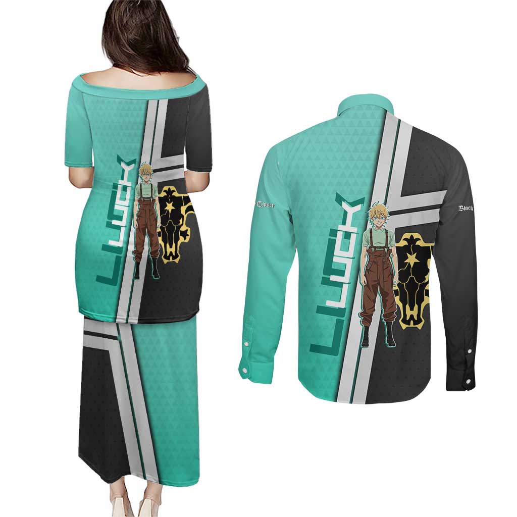 Black Clover Luck Voltia Couples Matching Puletasi and Long Sleeve Button Shirt Modern Anime Poster Style