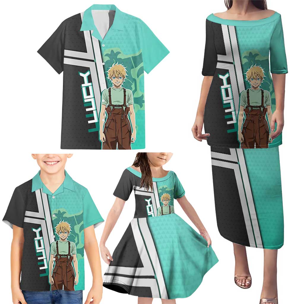 Black Clover Luck Voltia Family Matching Puletasi and Hawaiian Shirt Modern Anime Poster Style