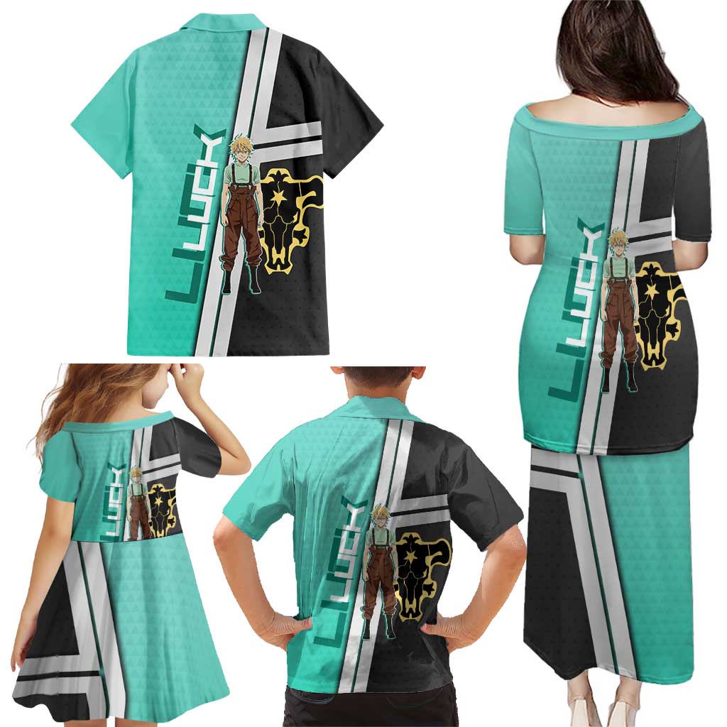 Black Clover Luck Voltia Family Matching Puletasi and Hawaiian Shirt Modern Anime Poster Style