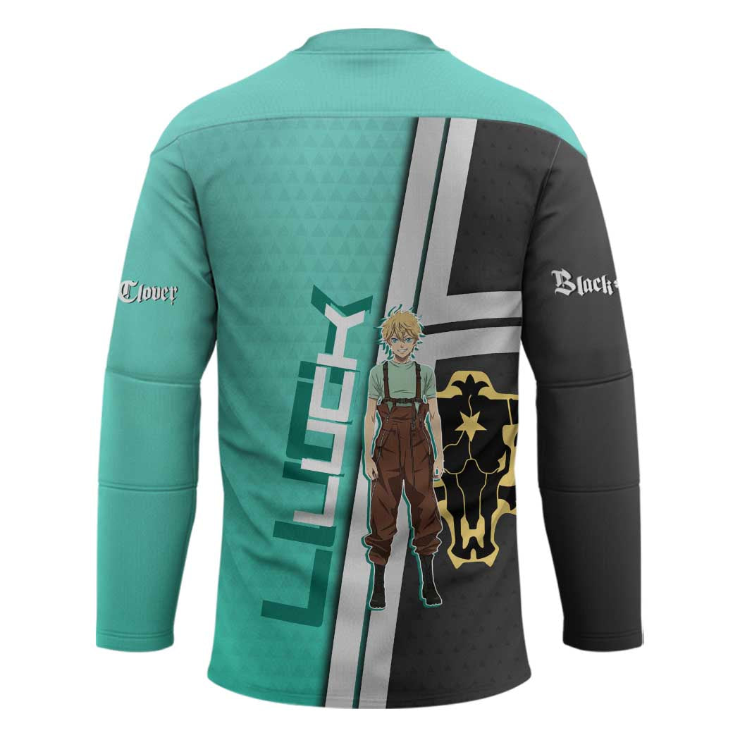 Black Clover Luck Voltia Hockey Jersey Modern Anime Poster Style