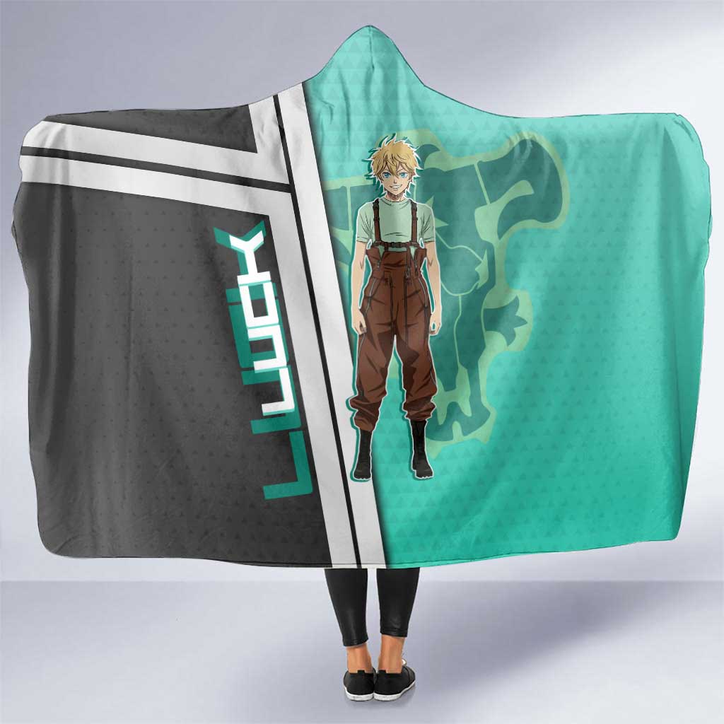 Black Clover Luck Voltia Hooded Blanket Modern Anime Poster Style