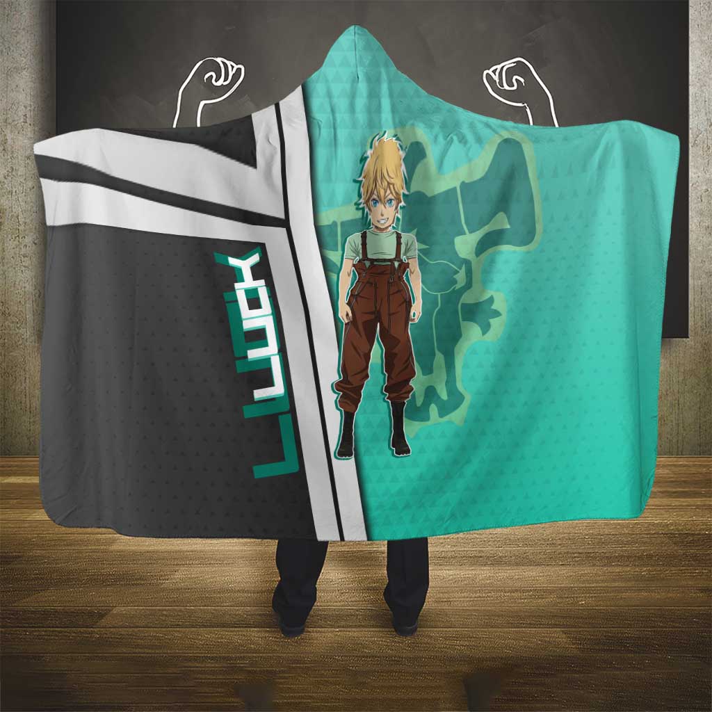 Black Clover Luck Voltia Hooded Blanket Modern Anime Poster Style