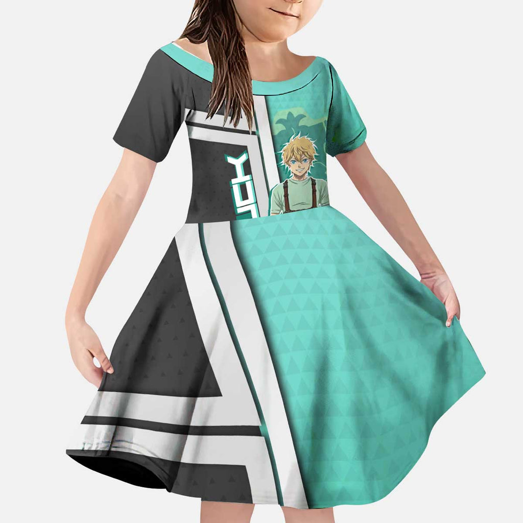 Black Clover Luck Voltia Kid Short Sleeve Dress Modern Anime Poster Style