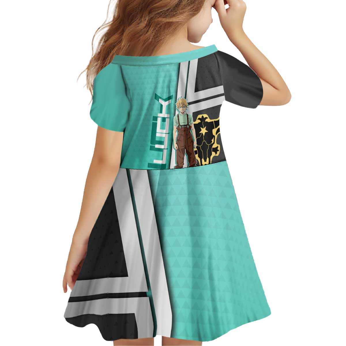 Black Clover Luck Voltia Kid Short Sleeve Dress Modern Anime Poster Style
