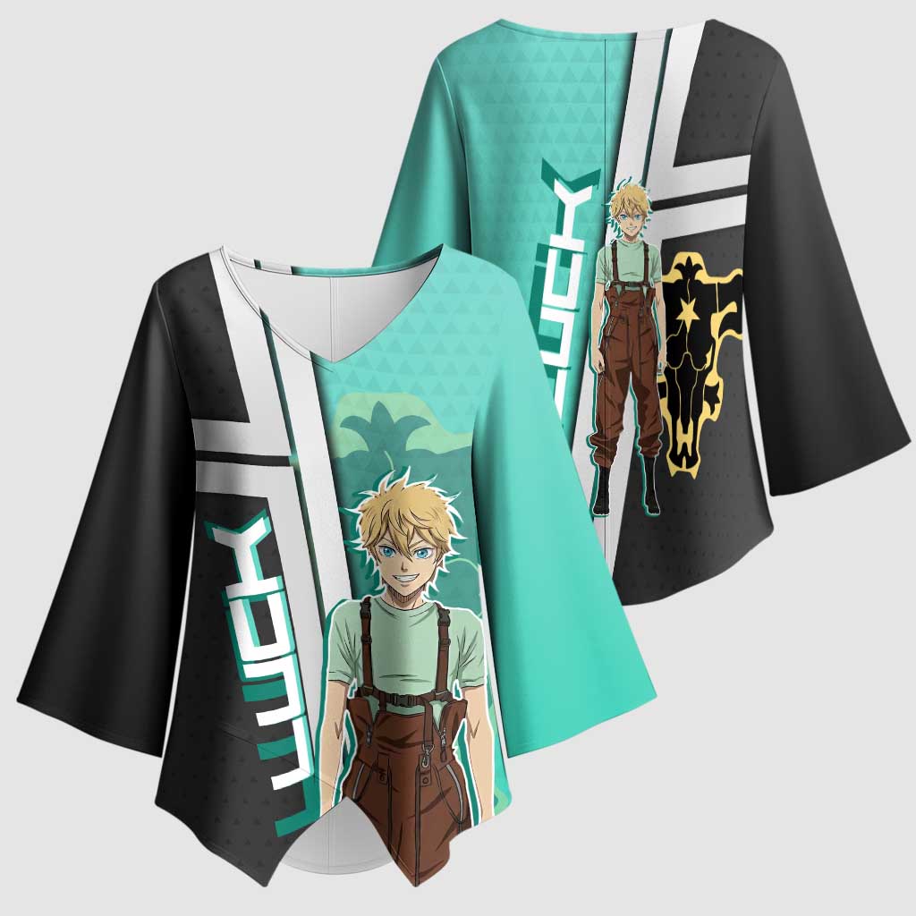 Black Clover Luck Voltia Kimono Sleeve Blouse Modern Anime Poster Style