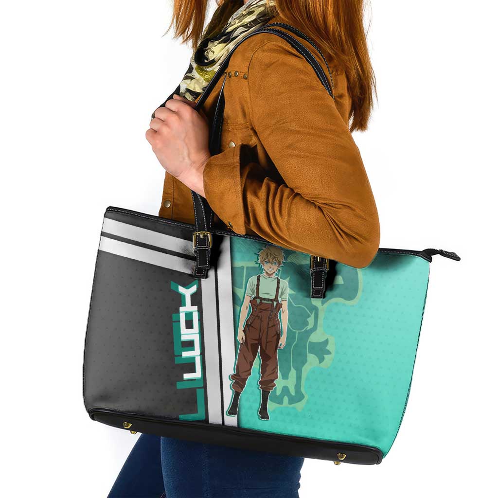 Black Clover Luck Voltia Leather Tote Bag Modern Anime Poster Style