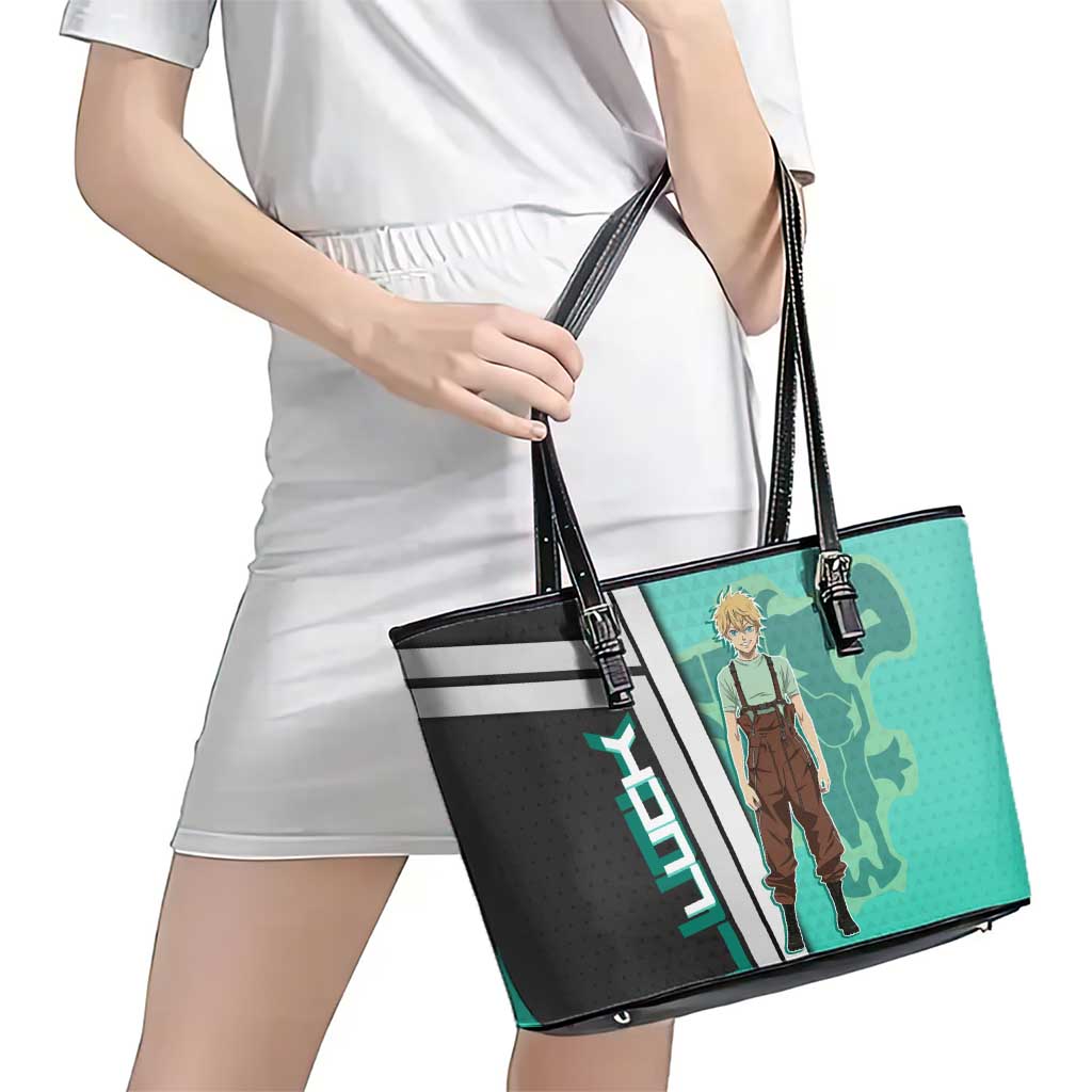 Black Clover Luck Voltia Leather Tote Bag Modern Anime Poster Style