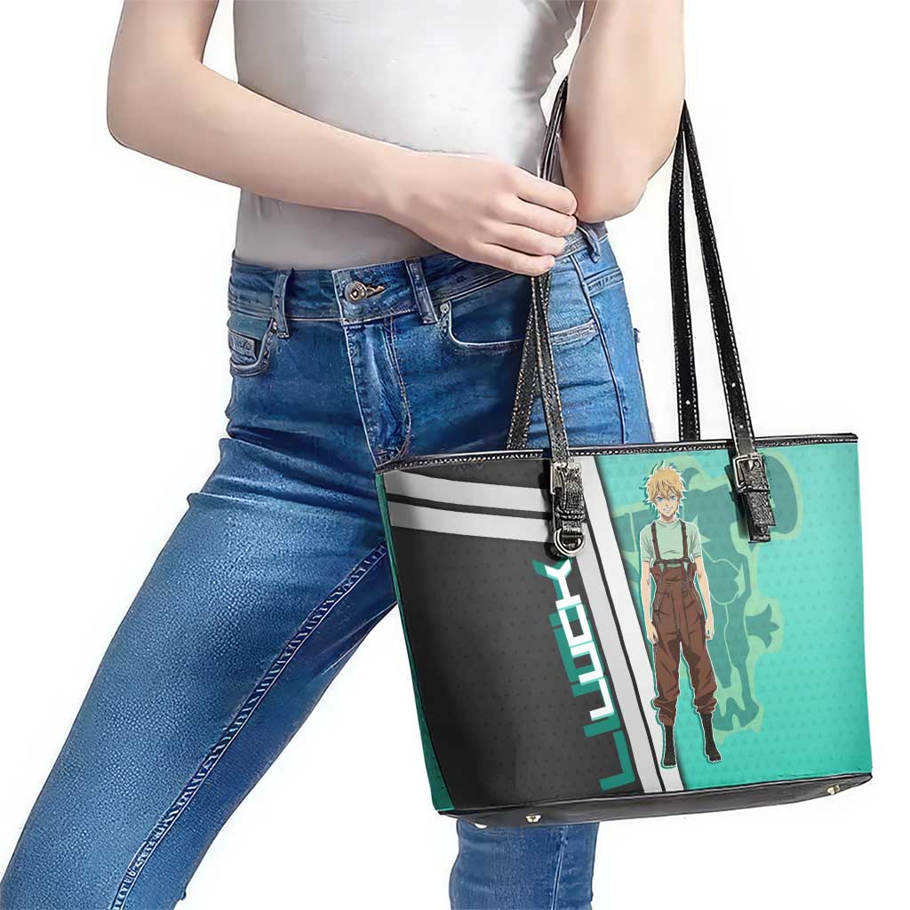 Black Clover Luck Voltia Leather Tote Bag Modern Anime Poster Style