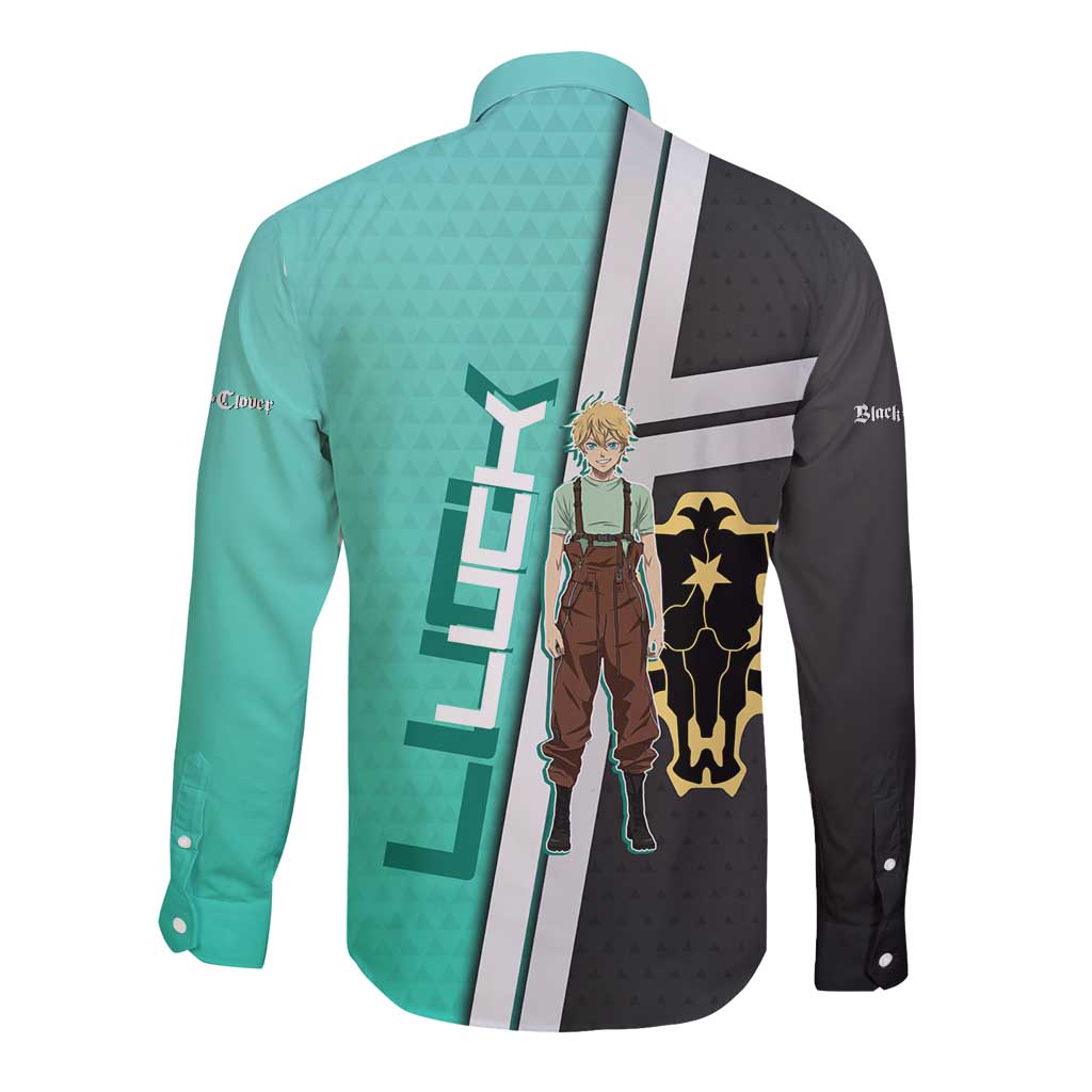 Black Clover Luck Voltia Long Sleeve Button Shirt Modern Anime Poster Style