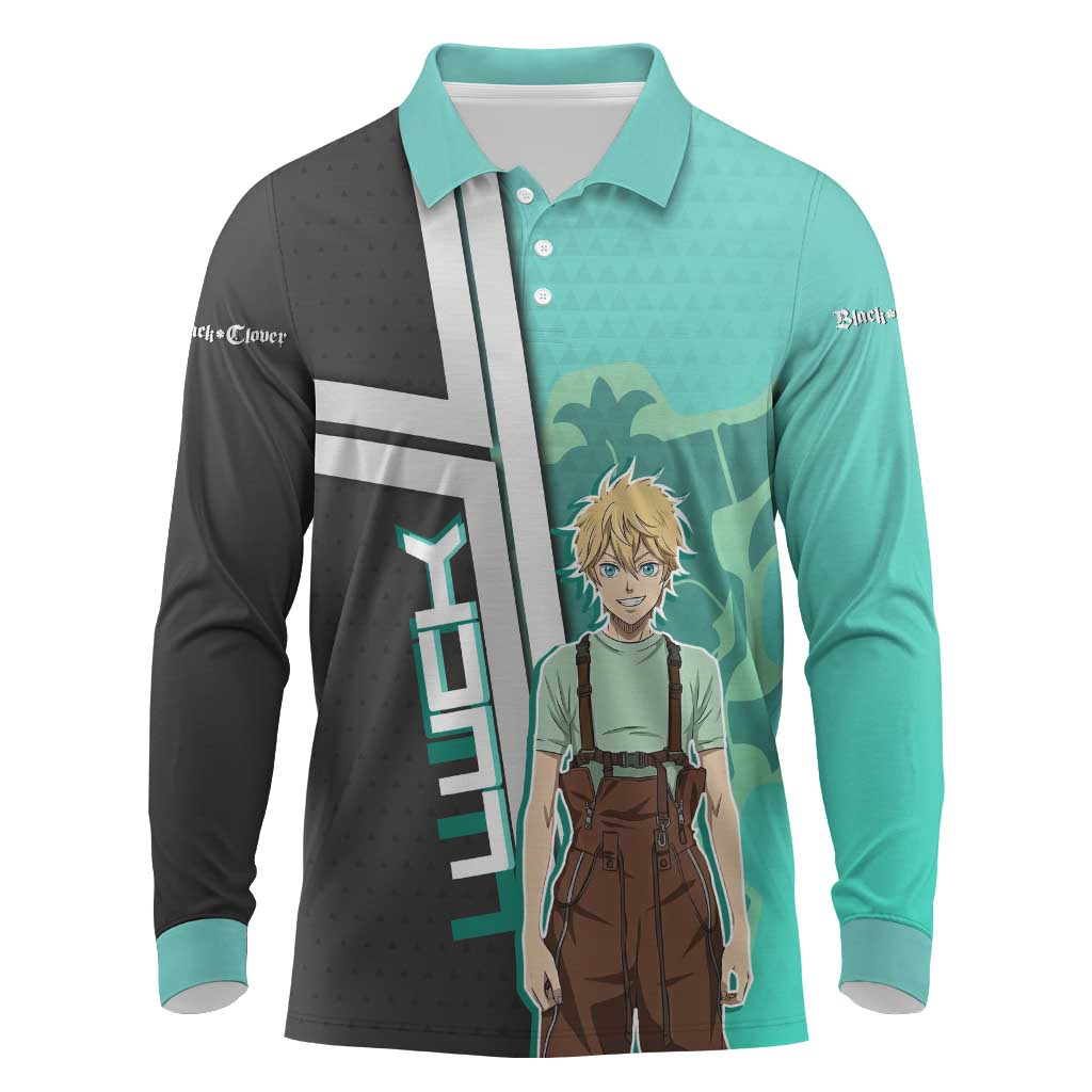 Black Clover Luck Voltia Long Sleeve Polo Shirt Modern Anime Poster Style