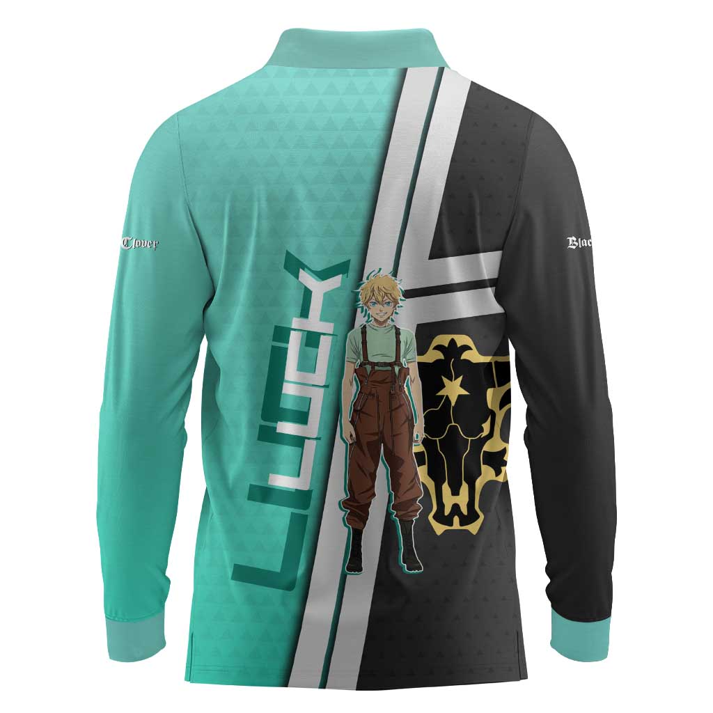 Black Clover Luck Voltia Long Sleeve Polo Shirt Modern Anime Poster Style