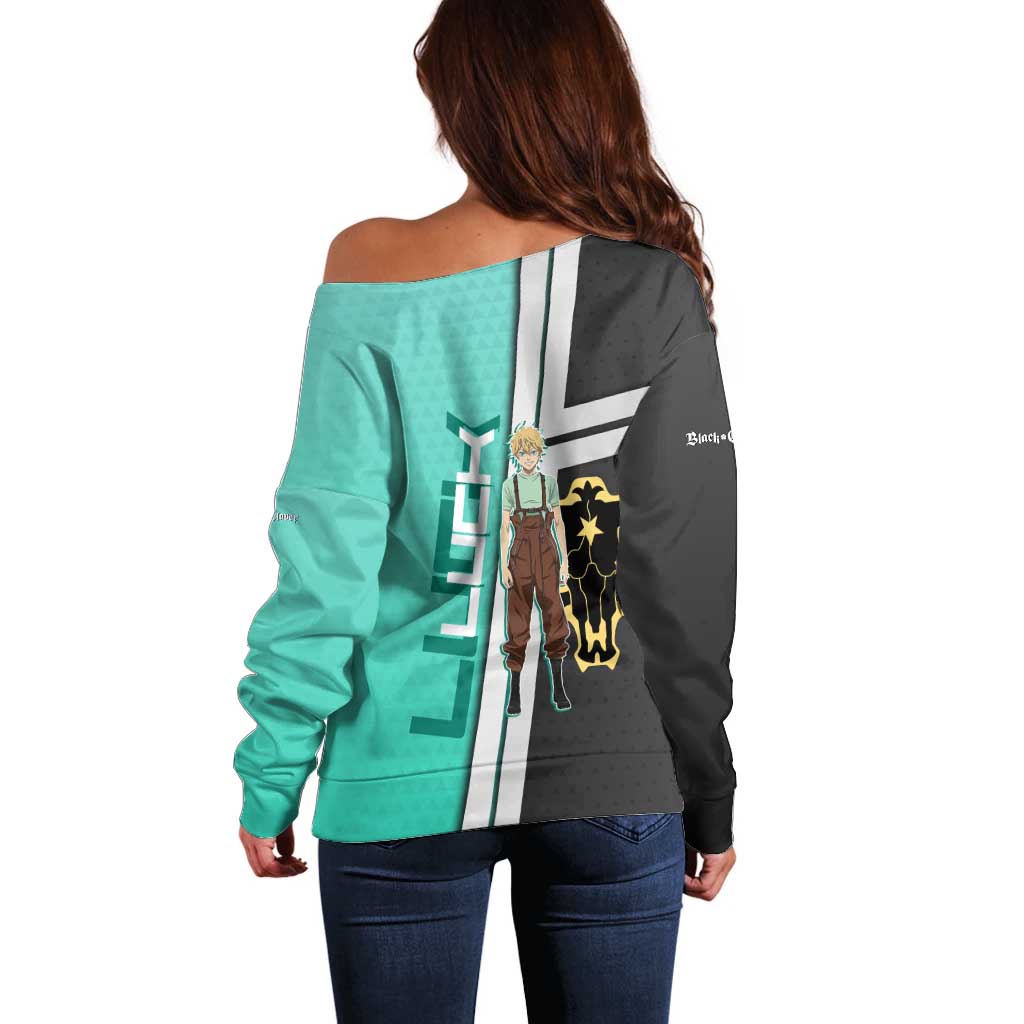 Black Clover Luck Voltia Off Shoulder Sweater Modern Anime Poster Style