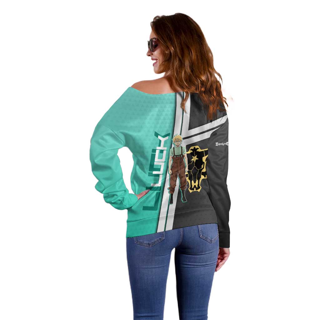 Black Clover Luck Voltia Off Shoulder Sweater Modern Anime Poster Style