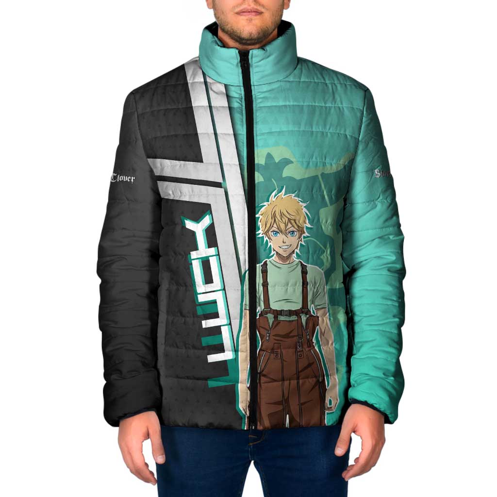 Black Clover Luck Voltia Padded Jacket Modern Anime Poster Style