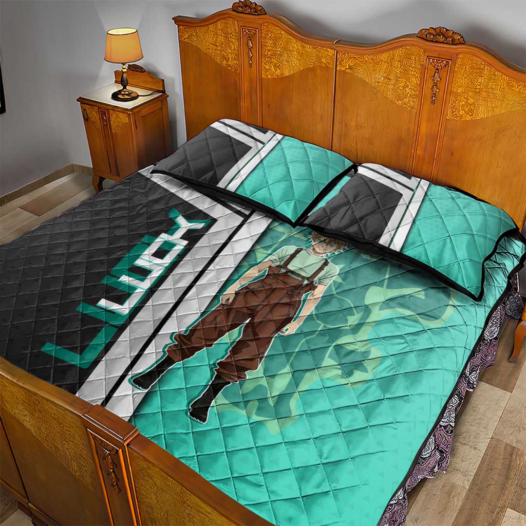 Black Clover Luck Voltia Quilt Bed Set Modern Anime Poster Style