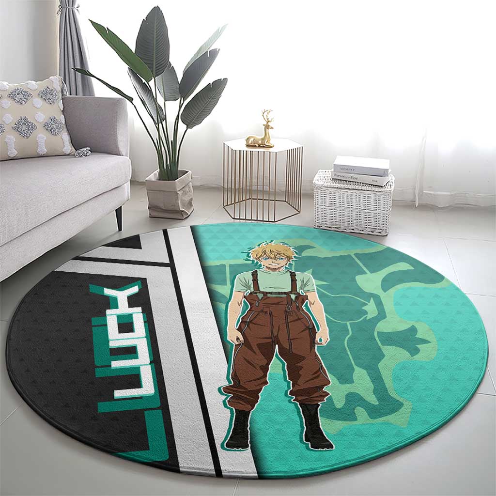 Black Clover Luck Voltia Round Carpet Modern Anime Poster Style