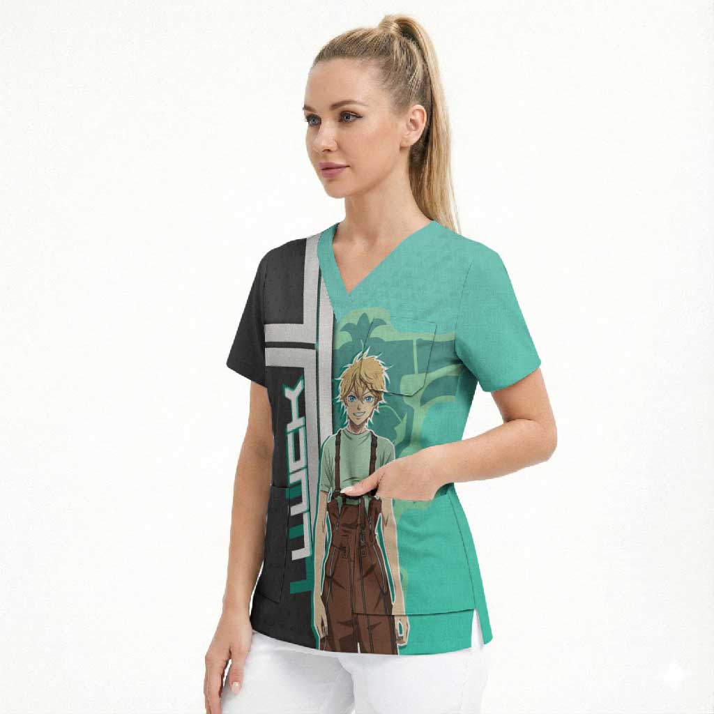 Black Clover Luck Voltia Scrub Top Modern Anime Poster Style
