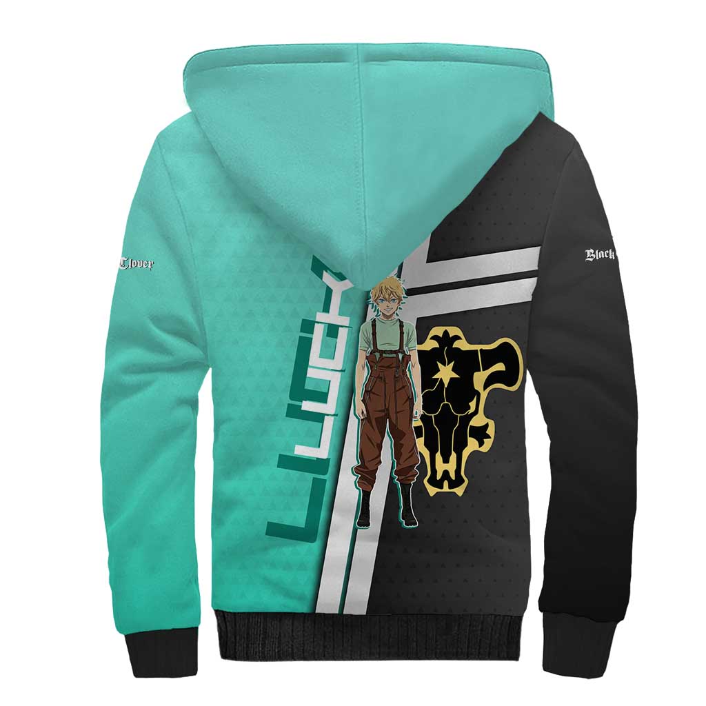 Black Clover Luck Voltia Sherpa Hoodie Modern Anime Poster Style