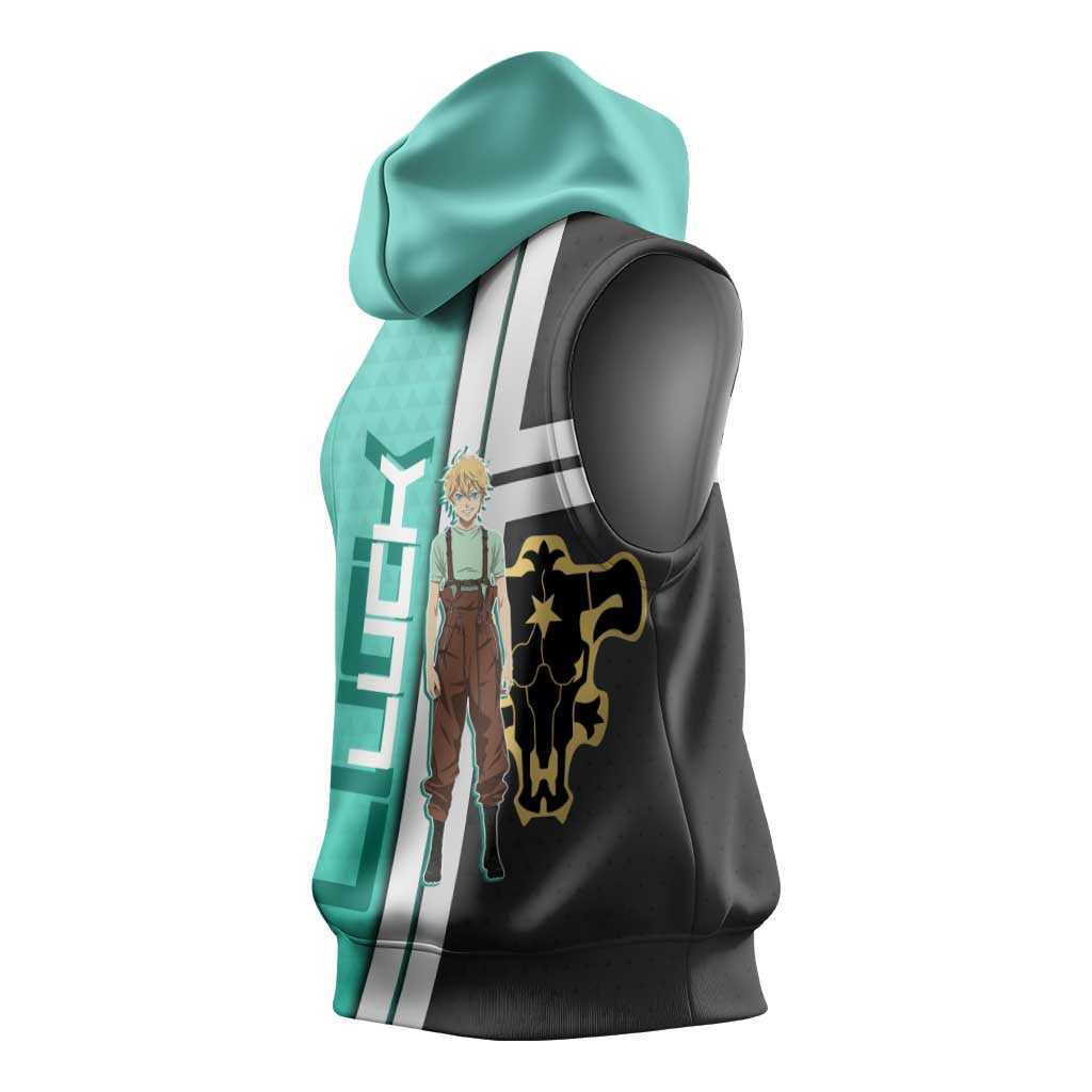 Black Clover Luck Voltia Sleeveless Hoodie Modern Anime Poster Style