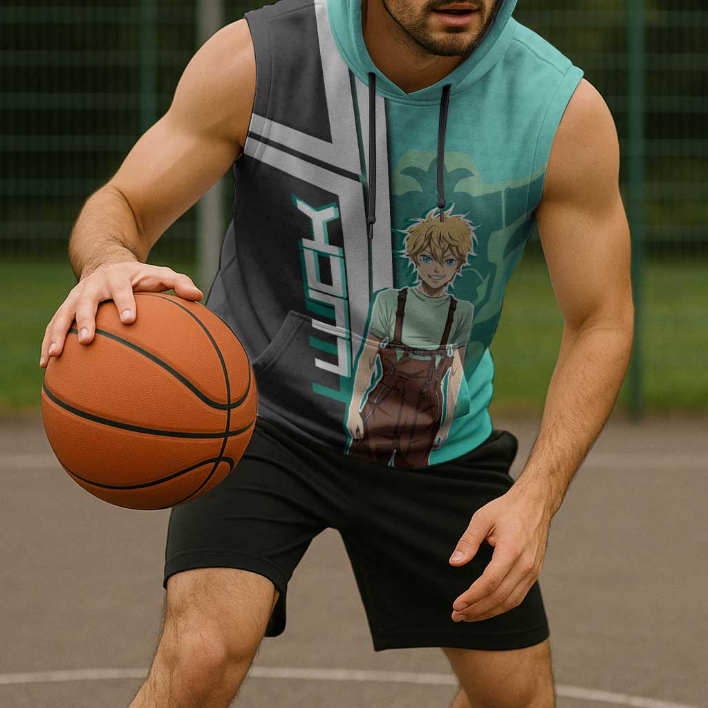Black Clover Luck Voltia Sleeveless Hoodie Modern Anime Poster Style