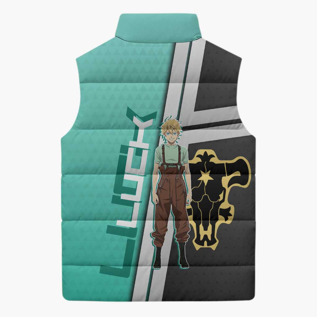 Black Clover Luck Voltia Sleeveless Puffer Jacket Modern Anime Poster Style