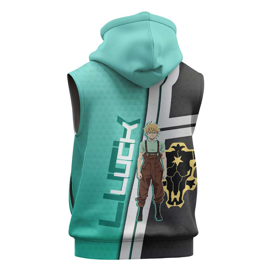Black Clover Luck Voltia Sleeveless Zip Hoodie Modern Anime Poster Style