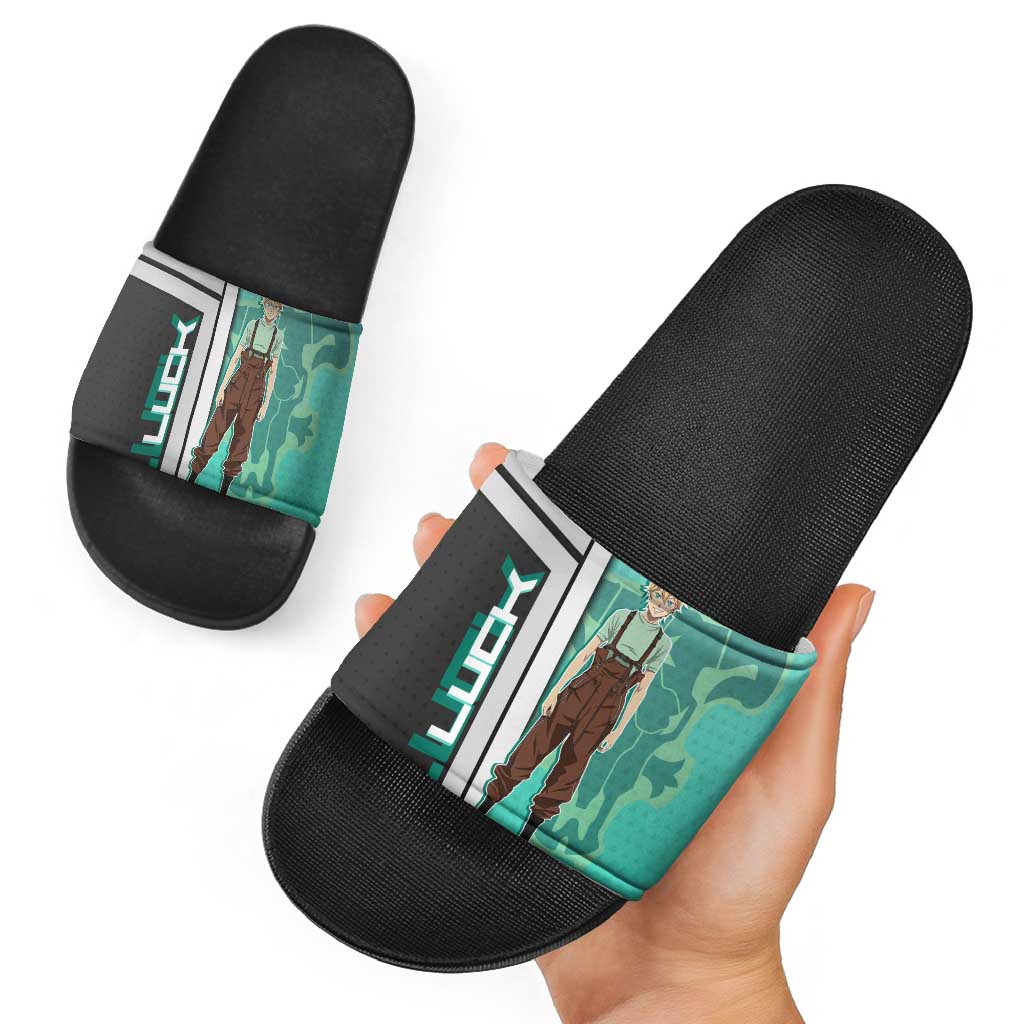 Black Clover Luck Voltia Slide Sandals Modern Anime Poster Style