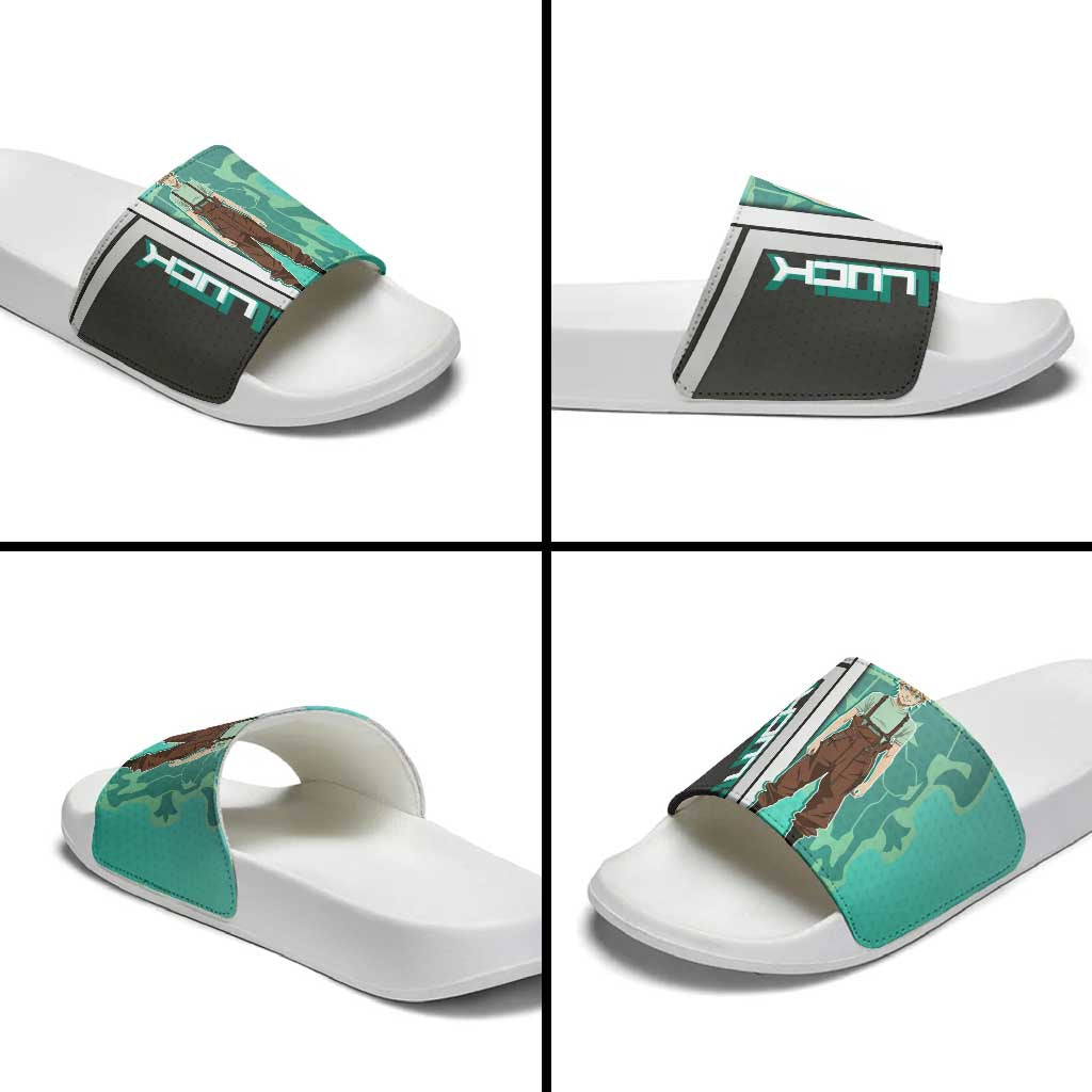 Black Clover Luck Voltia Slide Sandals Modern Anime Poster Style