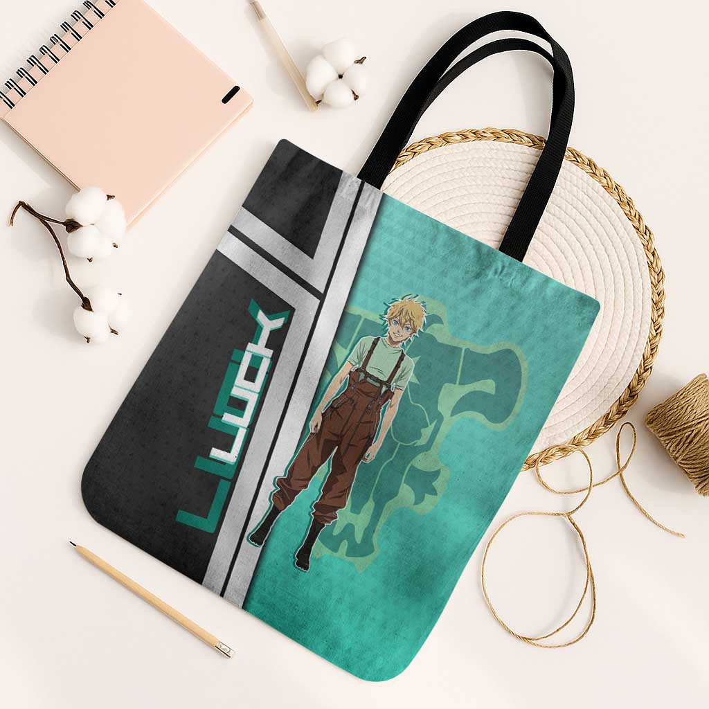Black Clover Luck Voltia Tote Bag Modern Anime Poster Style