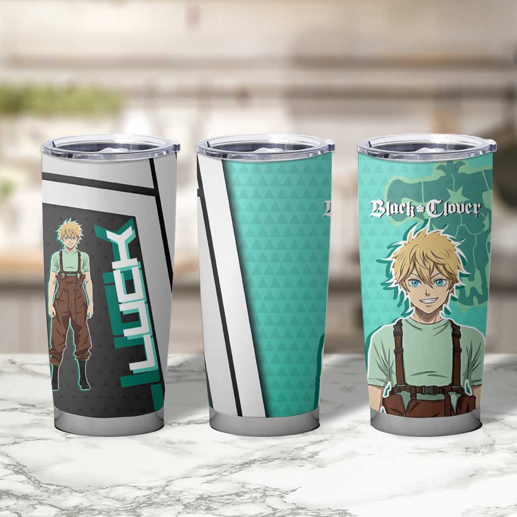 Black Clover Luck Voltia Tumbler Cup Modern Anime Poster Style