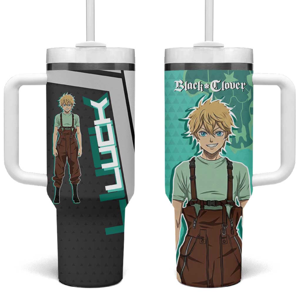 Black Clover Luck Voltia Tumbler With Handle Modern Anime Poster Style