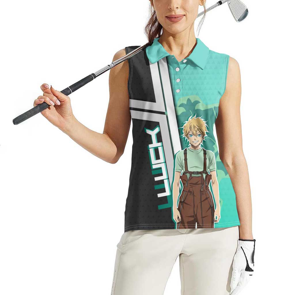 Black Clover Luck Voltia Women Sleeveless Polo Shirt Modern Anime Poster Style