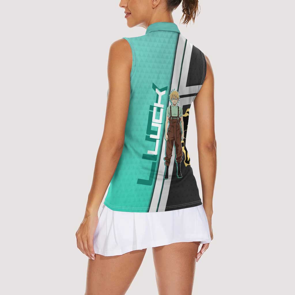Black Clover Luck Voltia Women Sleeveless Polo Shirt Modern Anime Poster Style