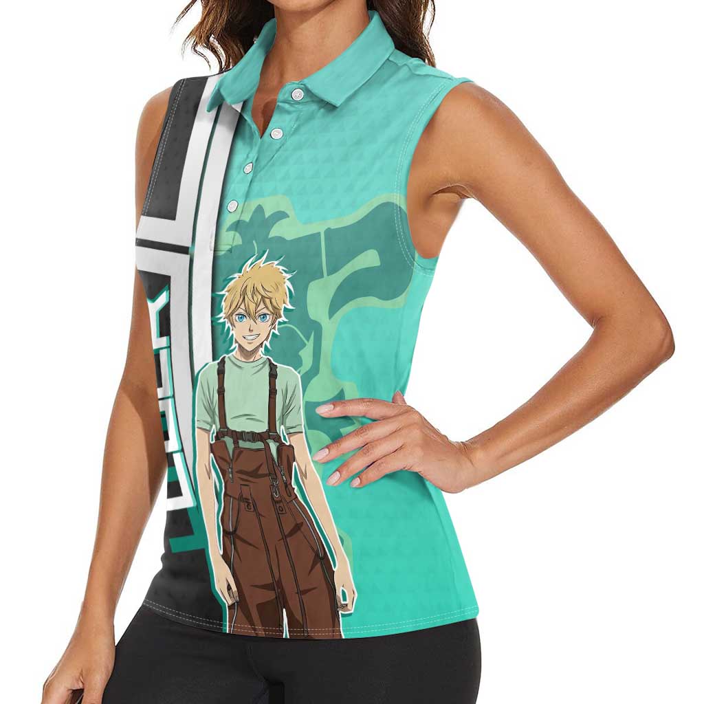 Black Clover Luck Voltia Women Sleeveless Polo Shirt Modern Anime Poster Style