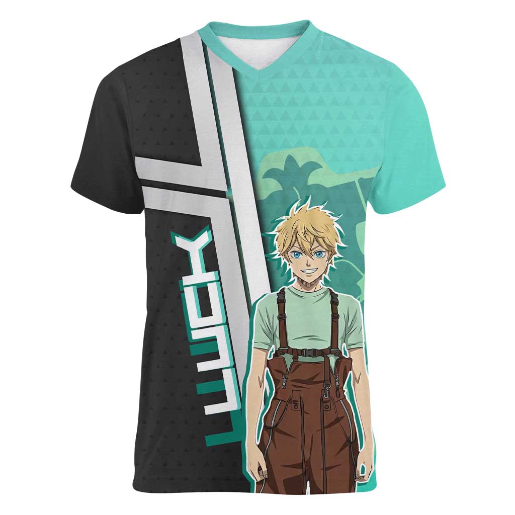 Black Clover Luck Voltia Women V-Neck T-Shirt Modern Anime Poster Style