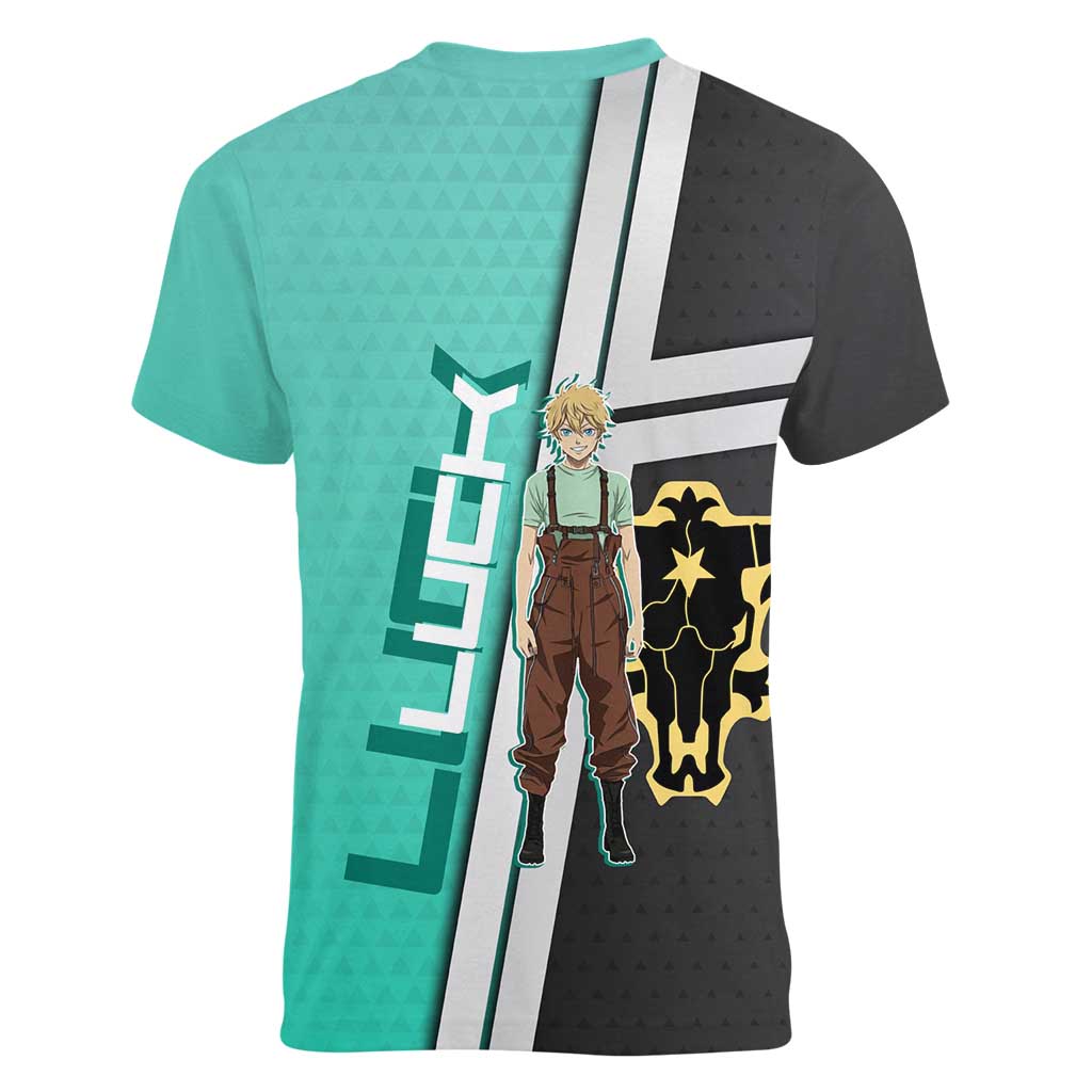 Black Clover Luck Voltia Women V-Neck T-Shirt Modern Anime Poster Style