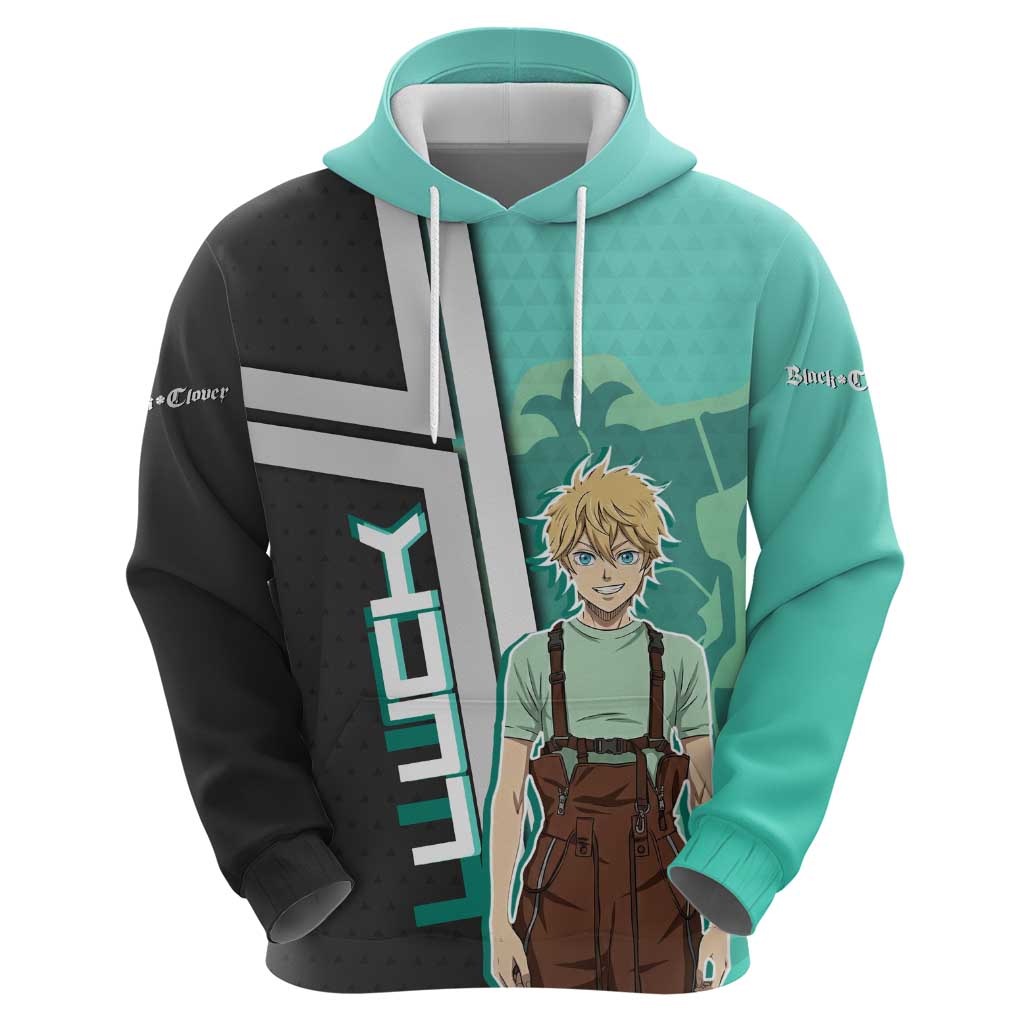 Black Clover Luck Voltia Zip Hoodie Modern Anime Poster Style