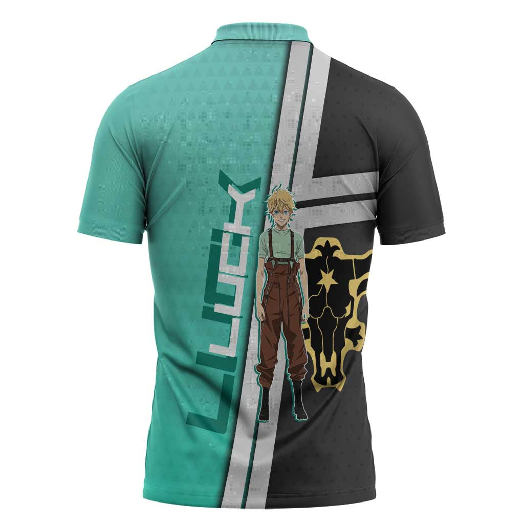 Black Clover Luck Voltia Zipper Polo Shirt Modern Anime Poster Style