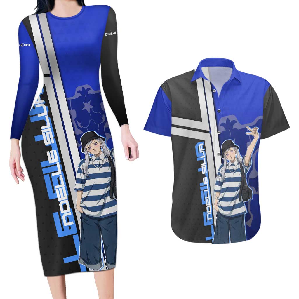 Black Clover Noelle Silva Couples Matching Long Sleeve Bodycon Dress and Hawaiian Shirt Urban Streetwear Anime Style
